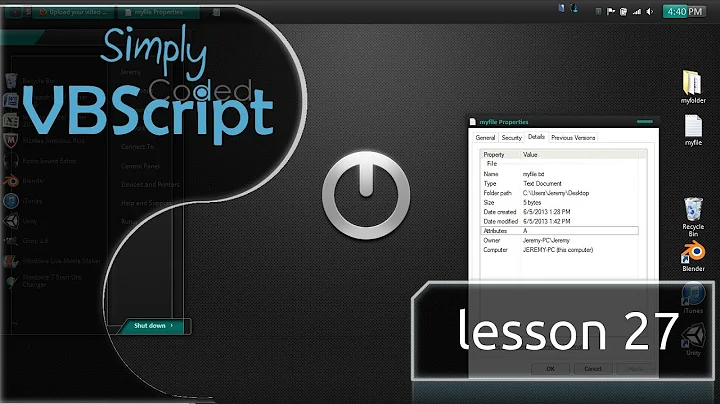 VBScript Basics, Part 27 | Get File - Folder (Properties)