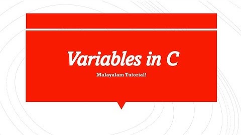 Variables in C | Variables | C programming language | C | Malayalam Tutorial