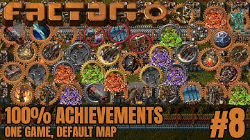Factorio 100% Achievements | Default Map | #8 Blue Science & Robots!