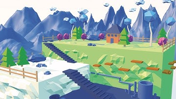 How to make a Low poly Cube World | 3D Speed Art Cinema 4D