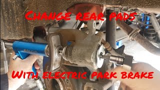 How to change rear brake pads with electric park brake using no scanner tools