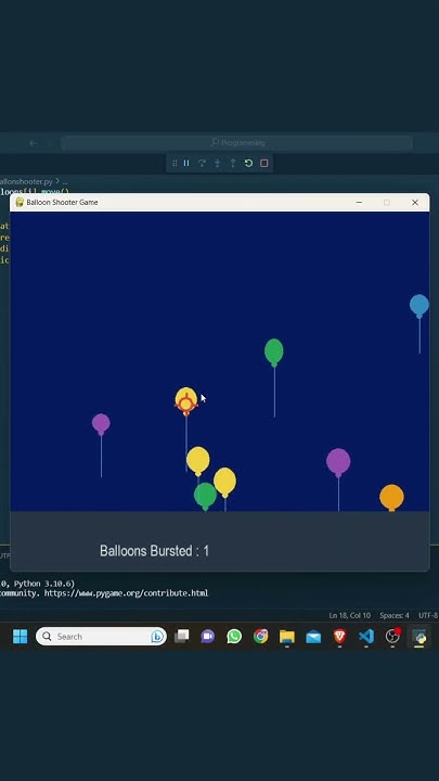 Balloon Shooter Game using Python #coding #codinglove #python #codeart ...