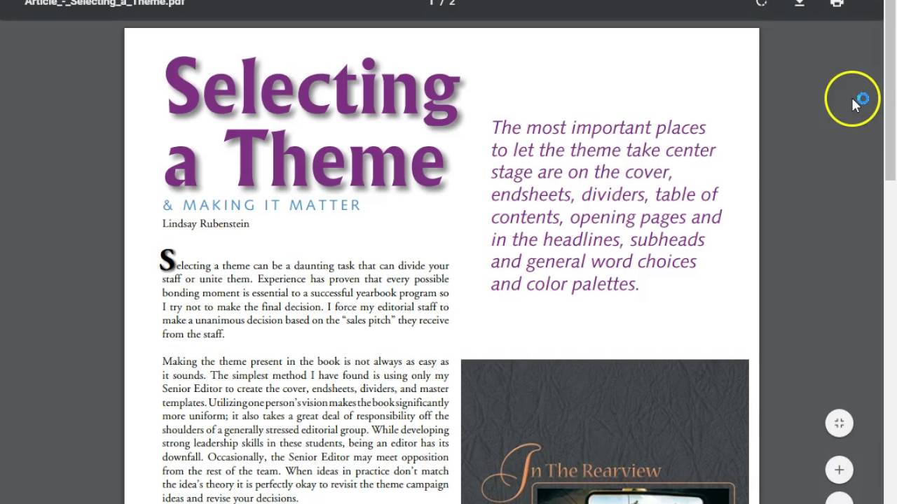 yearbook themes assignment youtube
