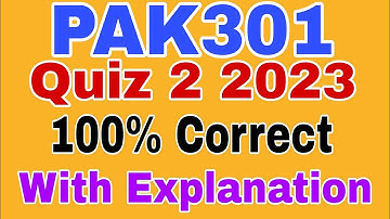 Pak301 Quiz 2 Spring 2023/ Pak301 Quiz 2 2023 #pak301Quiz2 #pak301quiz2solution2023