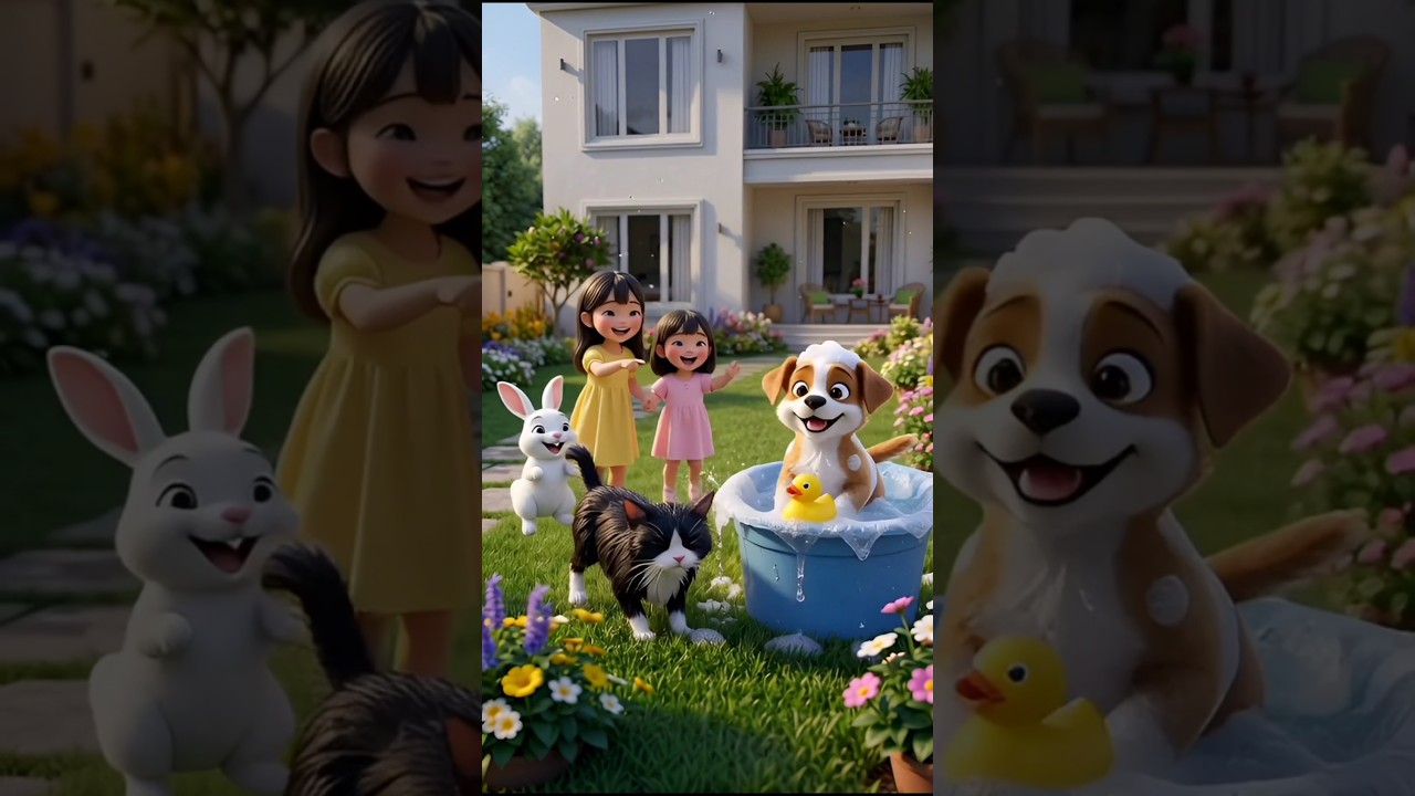 Sheru Nahana Nahi Chahta! 🛁😭 Funny Animals Cartoon | NyNaz Kids