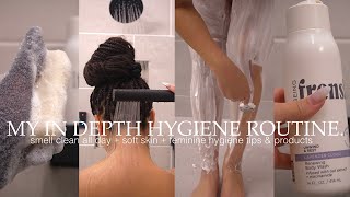 MY IN DEPTH HYGIENE ROUTINE|| smell fresh all day + how to have soft skin + feminine hygiene tips || screenshot 4