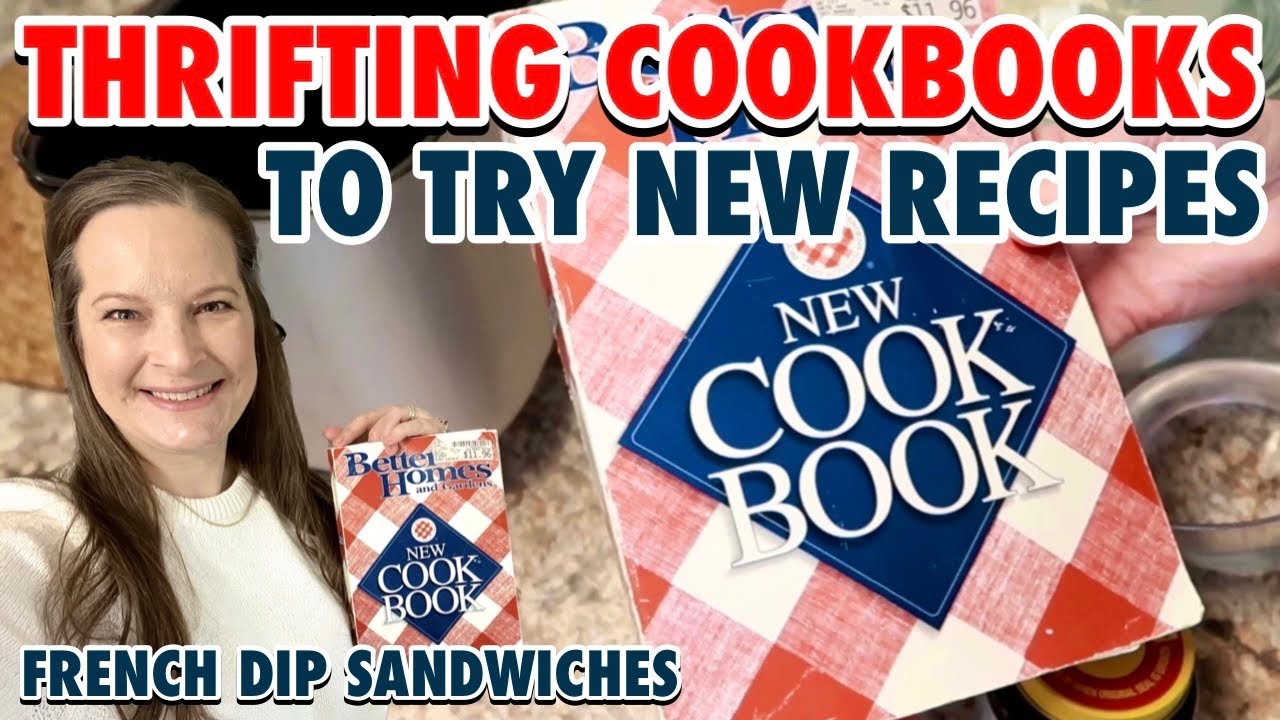 THRIFTING cookbooks to try new recipes! Let’s make some EASY FRENCH DIP SANDWICHES