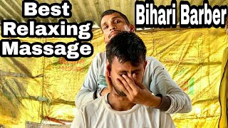 Bihari Barber Headneckarm And Upper Body Massage With Tapping Sound By Indian Street Barber Asmr