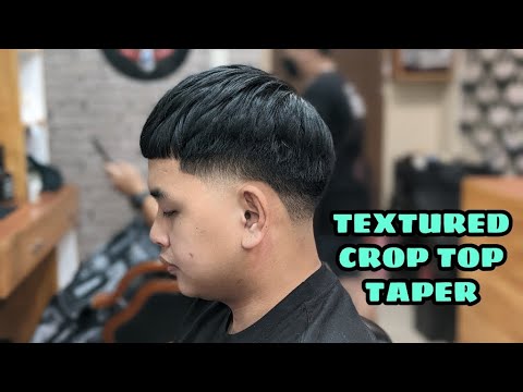 Crop top textured taper haircut - YouTube