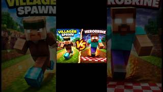 Who Wins the Ultimate Minecraft Showdown? Villager vs. Herobrine – The Race of a Lifetime! #shorts