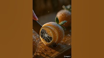 Highly realistic ultra 8K ASMR video of a human hand slicing a hyper detailed  glass