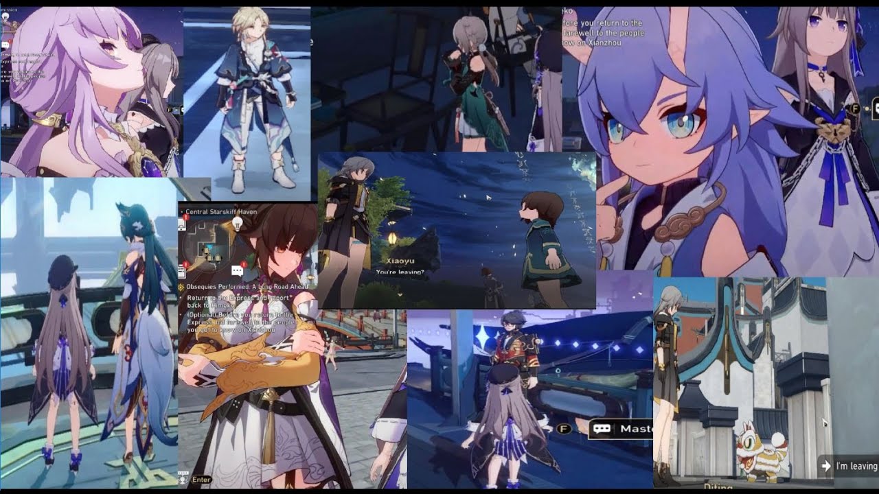 All Bid Farewell Characters Locations and dialogue - Trailblaze mission Xianzhou The Luofu