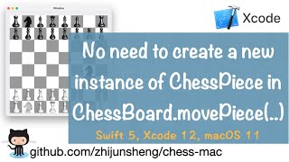 macOS Cocoa 056: Refactoring ChessBoard.movePiece(..) in macOS chess
