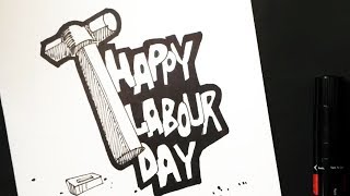 Happy labour day poster drawing || Happy may day screenshot 4