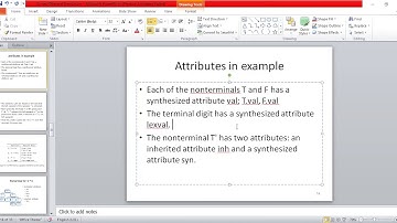 3.3 Syntax Directed Definition Inherited Attributes Example part 1