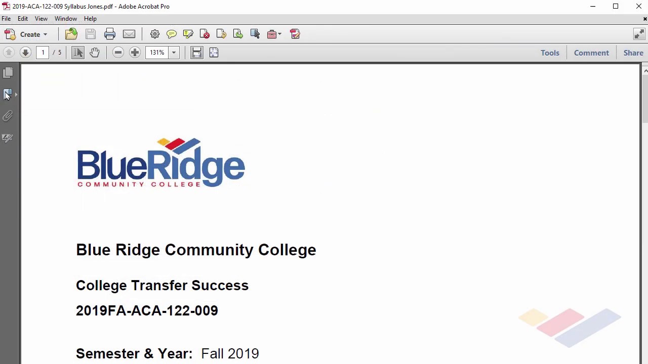 Syllabus Saving Steps