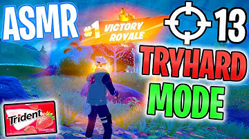 ASMR Gaming 😴 Fortnite Tryhard Mode Win! Relaxing Gum Chewing 🎮🎧 Controller Sounds + Whispering 💤