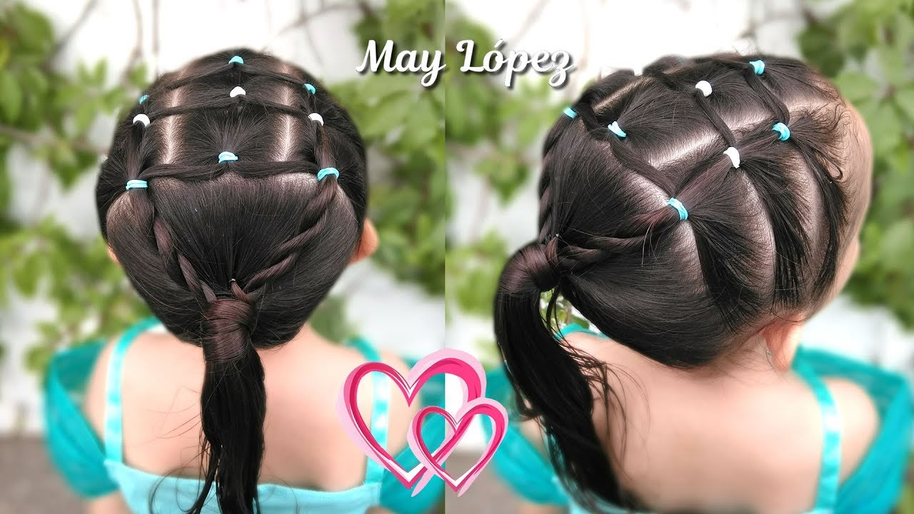 Peinado para NIÑAS con ligas para la ESCUELA | Peinados fáciles y rápidos |  May López - May Lopez Youtuber