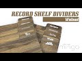 Vinyl record shelf organizer walnut divider customizable record divider laser engraved