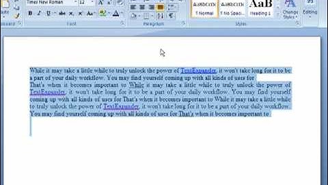 How to change justification in Word 2007