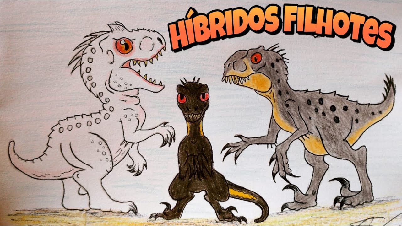 Como desenhar Dinossauros - T-rex vs Indominus Rex (Jurassic World