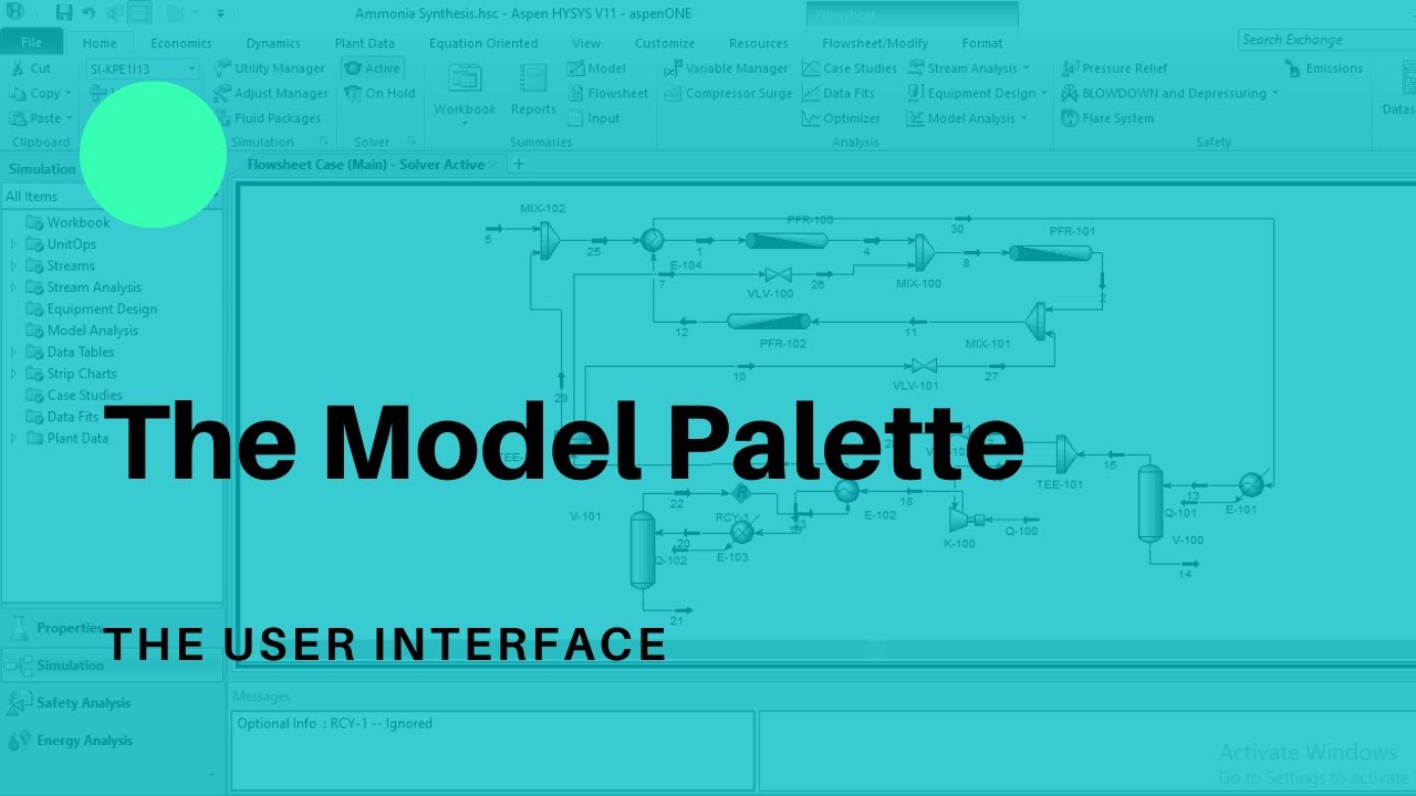 7- The Model Palette | The User Interface | Aspen Plus Tutorial - YouTube