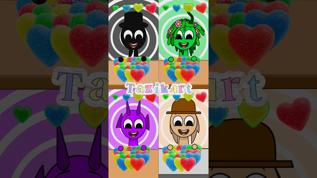 Sprunki Epic Mukbang: From Small To Big Gummy Love Candy🩶💚💜🤎 