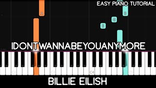Billie Eilish - idontwannabeyouanymore (Easy Piano Tutorial) Resimi