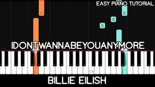 Billie Eilish - idontwannabeyouanymore (Easy Piano Tutorial)