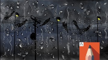 Drawing Rainy drops Background scene|Autodesk Sketchbook |Mobile