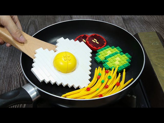LEGO Kitchen War: Funny BREAKFAST Challenge | Lego Cooking Food ASMR class=