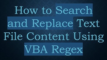 How to Search and Replace Text File Content Using VBA Regex