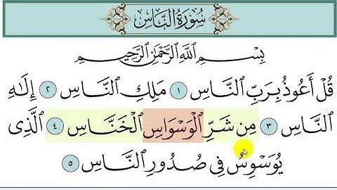 سورة الناس مكتوبة كاملة بالتشكيل