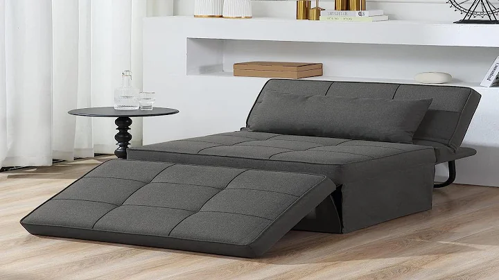 sofa bed 4 in 1 multi function folding ottoman breathable linen couch bed with adjustable backrest