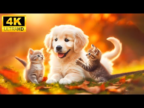 Cute Baby Animals 4K - Happy Lovely Animals Around Us With Relaxing Music (Colorfully Dynamic)