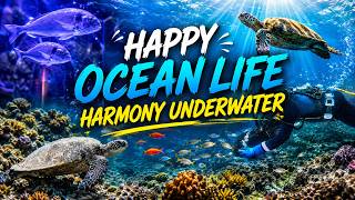 Happy Ocean Life Harmony Underwater 🌊 Sea Turtles, Coral Reef & Scuba Diving in Stunning 4K
