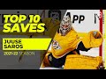 Top 10 juuse saros saves from 202122  nhl