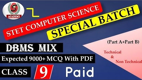 Class 9 (STET Computer Science Special Batch) ll Expected 9000+MCQ II Stet CS Special Batch,Join Now