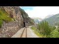 ★ 4K Cab Ride Samedan - Albulabahn - Chur; from sunny weather into a thunderstorm [07.2020]