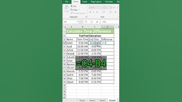 How to Calculate Time Difference in #excel #msexcel #shorts #computer