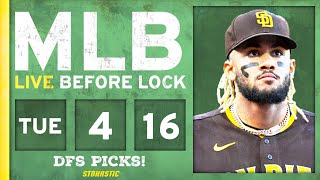MLB DFS Picks Today 4\/16\/24: DraftKings \& FanDuel Baseball Lineups | Live Before Lock