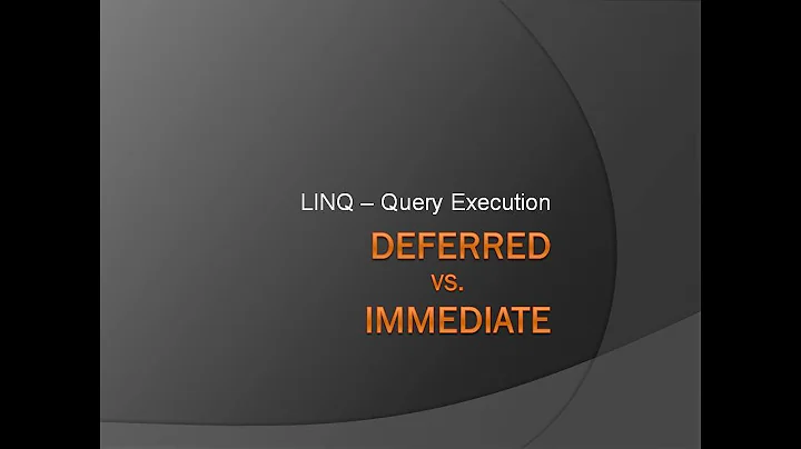 Deferred Vs Immediate Query Execution in LINQ