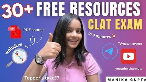 30+ FREE Resources to Crack CLAT you cannot MISS🔥💯📍YouTube playlist, telegram groups, websites, apps
