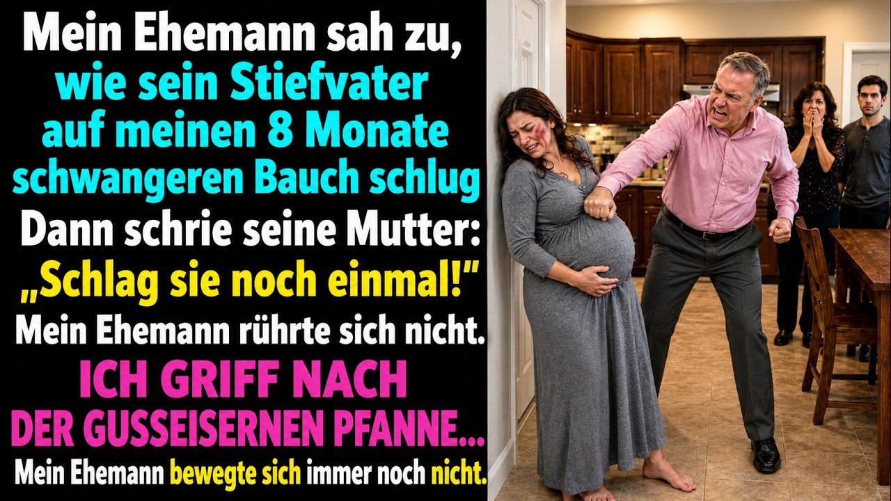 Mein Mann beobachtete, wie sein Stiefvater meinen schwangeren Bauch schlug – sie schrie: „Nochmal!“