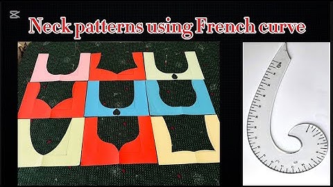 How to draw different neck patterns using French curve for Beginners | simple neck patterns drawing