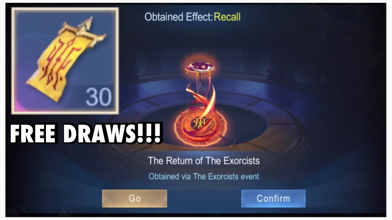 THE EXORCISTS EVENT | FREE DRAWS | THE RETURN OF THE EXORCISTS RECALL | Mobile Legends: Bang Bang