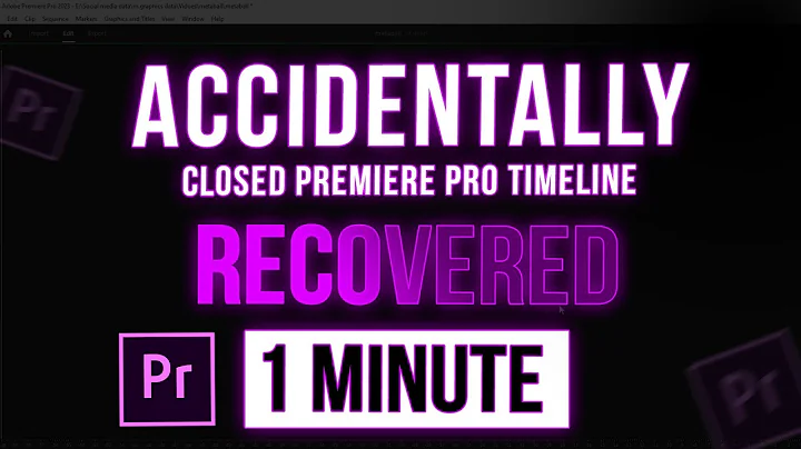 Accidentally Closed Premiere Pro Timeline | How to restore it | Easy and Quick | Premiere Pro