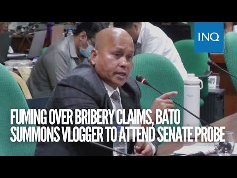 Fuming over bribery claims, Bato summons vlogger to attend Senate probe