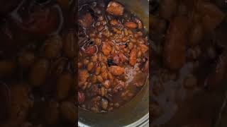 BBQ Boneless Beef Ribs and BBQ Baked Beans.