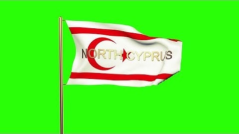 North Cyprus Flag With Title Waving In The Wind. Looping Sun Rises Style. Animat Stock Animation